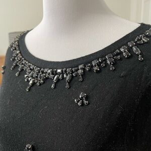 Talbots Black Embellished Crew Neck Sweater size medium